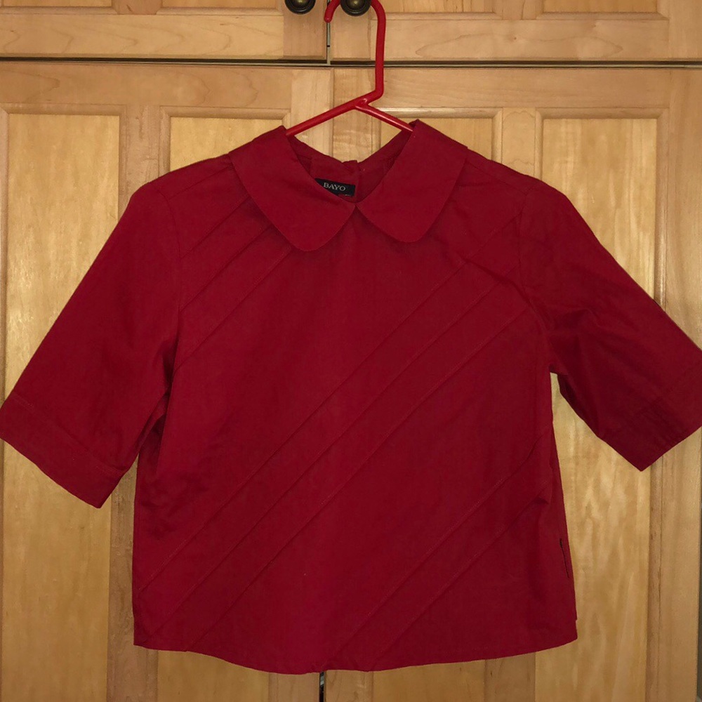 Red Peter Pan Collar Blouse